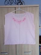 Jasnoróżowa bluzka z haftem vintage na Handmade Boho etno folk cottage r. L