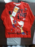 nowa Phineas & Ferb 104 piżama piżamy chłopięce Fineasz i Ferb super jakość