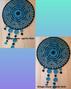 Dwukolorowy łapacz snów średnica 30cm handmade 