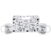 komplet dwóch kubków w ozdobnym opakowaniu "Poranna kawa tylko z żona, 