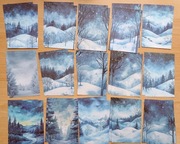 kartki zimowe 30 szt las noca scrapbooking