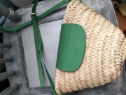 Torebka koszyk na skórzanym pasku mango premium 