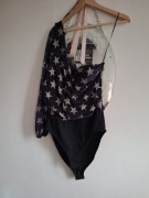 Granatowe body w srebrne gwiazdy Topshop Rozm UK16