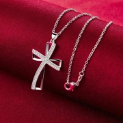 NOWY Srebrny Naszyjnik KRZYŻ Cyrkonie 925 | Solidny 7g | PREZENT