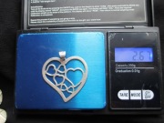 PIĘKNA  OKAZAŁA  ZAWIESZKA SREBRNA  925 - " AŻURTOWE SERCE"