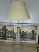 Elegancka lampa stołowa – szkło i metal | styl vintage / glamour