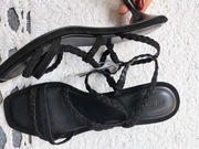 Skórzane zamszowe sandały klapki hm premium 