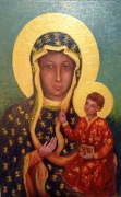 Matka Boska Częstochowska. Obraz olejny na płótnie 