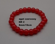 Bransoletka czerwony agat NR 2 - 8mm/19cm