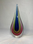 Wazon Szkło Artystyczne Styl Murano Sommerso Łza Teardrop Wielokolorowy 