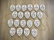 Tabliczki dekoracyjne balony 20 szt miesiące pierwszy rok życia 3D do zdjęć