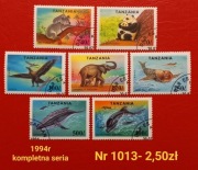 Znaczki fauna:1013: ryby, zwierzęta, ptaki- Tanzania 1994r 