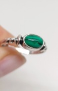 Pierścionek z malachitem srebro 925 rozmiar 16