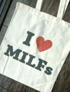 Torba bawełniana torebka tote bag cotton bawełna i love milfs serce