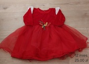 Sukienka Pani Mikołajowa-rozmiar 12 mies 