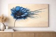 Nowoczesny obraz akrylowy 40x60 niebieski kwiat, ręcznie malowany