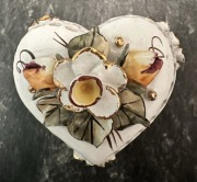 Porcelanowe serce ozdoba PRL 