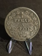 Moneta 3/4 Rubla rosyjskiego 1836