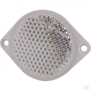 Odblask biały 7,5cm, 2 otwory,przykręcany.