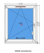 Okno jednoskrzydłowe lewe Producent Ekookna 113x137