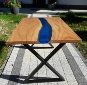 Stolik kawowy stół z litego drewna i żywicy