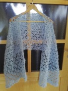 Szal na szydełku, chusta, moher jedwab