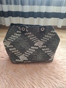 Swietna duża torebka torba wężowa szara czarna G&T