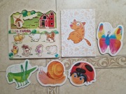 Zestaw drewnianych i kartonowych puzzli