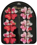 magnesy serca róże 24 szt.