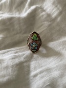 Emaliowany pierścionek vintage flower ring