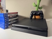 Ps4 slim 1TB + pad + 3 gry