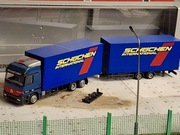 Herpa Mercedes Actros z przyczepą Schuchen