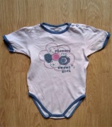 Body z krótkim rękawem róż kwiatki body Batyr 86