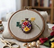 Ręcznie wykonany magnes do igieł- needle minder, rękodzieło, haft