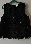 wizytowa czarna bluzka z koronki River Island 128 cm 7-8 lat