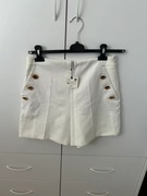 Spodenki szorty białe z guzikami złotymi Zara M/38