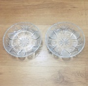 Szklany kryształowy talerzyk / miseczka z PRL-u. 2 sztuki.