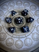 Kości Dice Marmurowo Czarne Kostki RPG DnD dungeons & dragons warhammer