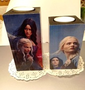 Wiedźmin The Witcher świecznik drewniany