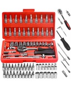 Zestaw kluczy nasadowych LANDGRAF 46-elementowy stal chromowo-wanadowa etui