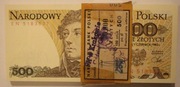 500 ZŁ 1982 SERIA EN PACZKA BANKOWA - 100 SZTUK - RZADSZA SERIA