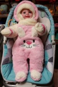 KOMBINEZON NIEMOWLĘCY Pajac 68 CM 6-9 M zajączek róż