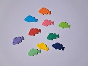 Scrapki rybka 10 szt. 20x11 mm mix kolorów gramatura 160 g/m2