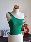 Zielony top stradivarius xs z jednym ramiączkiem asymetryczny