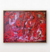 Aborygeński żar - obraz mix media na płótnie 60x80cm