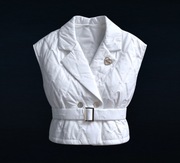 Pikowana kamizelka włoska z paskiem i broszką, uniwersalna, nowość