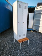 Szafka BHP 2-komorowa z ławeczką 220x60x50 używane, 4szt, faktura, wysyłka