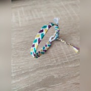 Bransoletka z muliny 3 kolorowa biały kontur