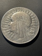 10 zł głowa kobiety srebro 1932 ZNAK menniczy oryginał piękny blask