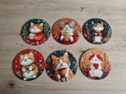 Śliczne podkładki pod kubki kotki koty dla kociarzy